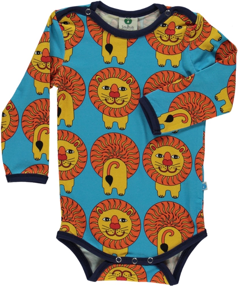 Long-sleeved bodysuit with lions