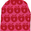 Vendbar beanie med striber og æbler
