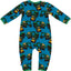 Long-sleeved all-in-one with diggers and dump trucks