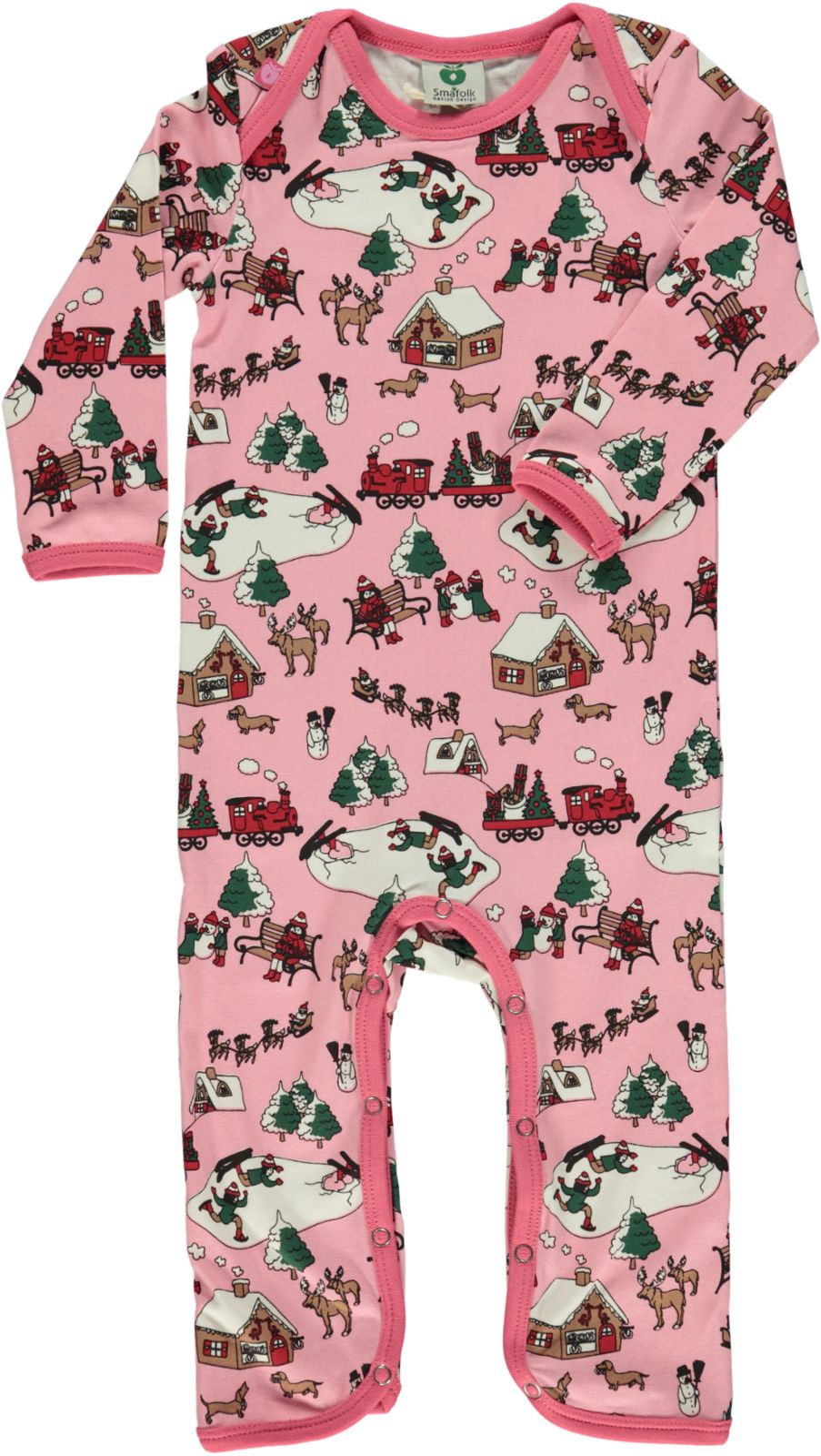 Long-sleeved all-in-one with landscape print