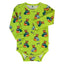 Long-sleeved bodysuit with badger cubs and fox cubs