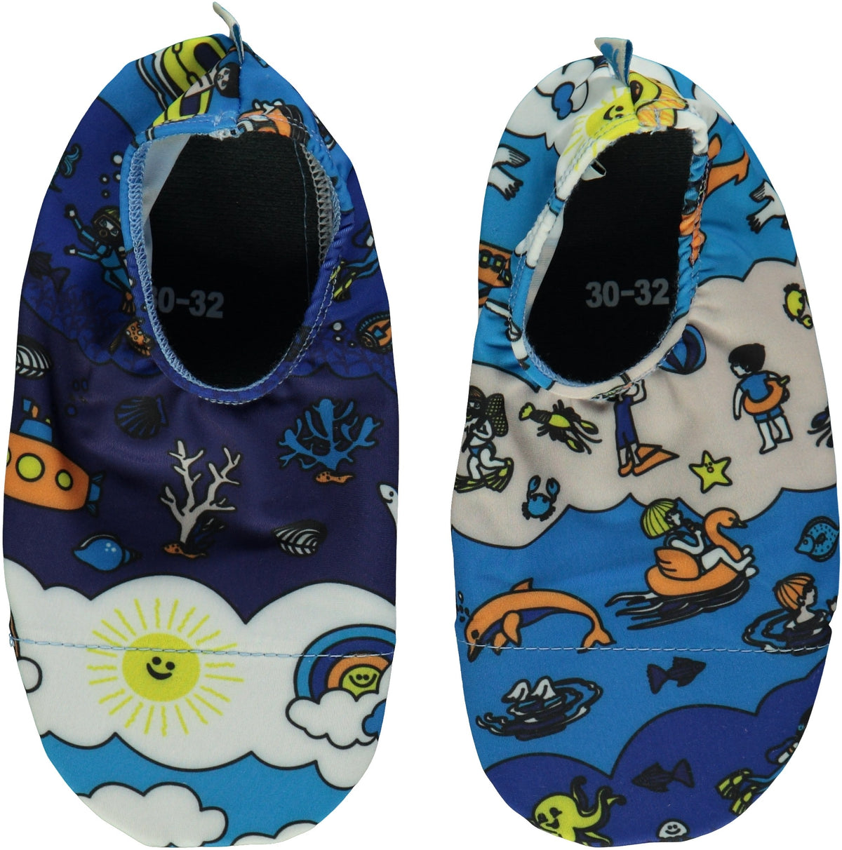 Kids' swimming shoes with landscape print