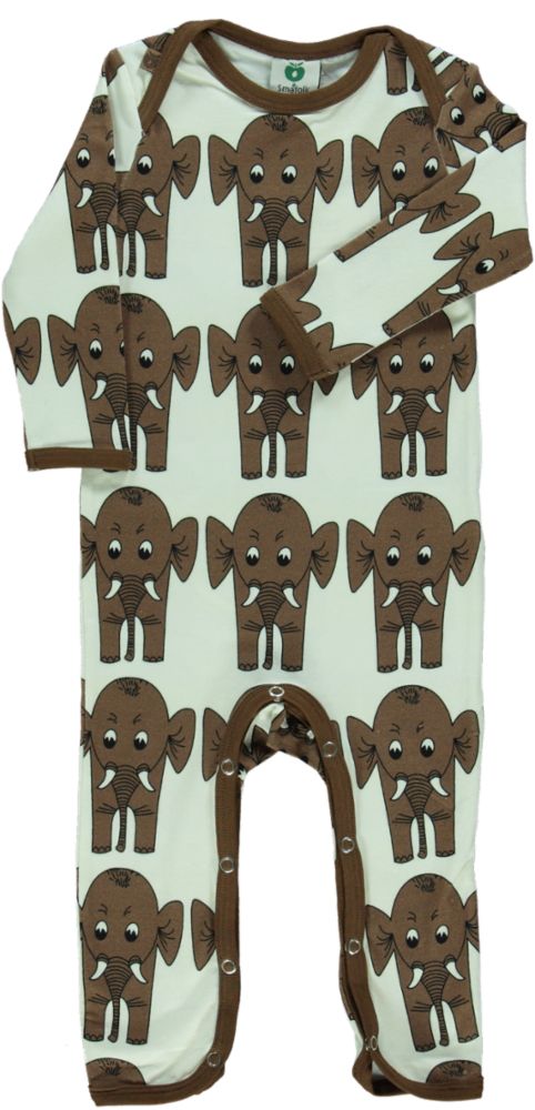 Long-sleeved jumpsuit with elephants