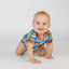 Short-sleeved bodysuit with farm