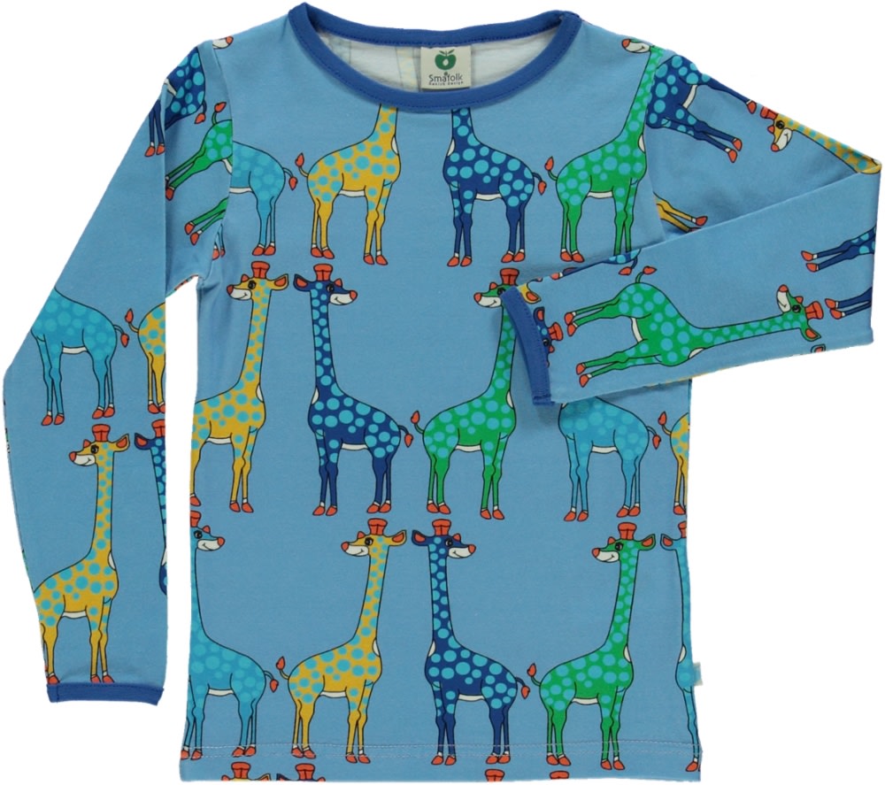 Long-sleeved blouse with giraffes