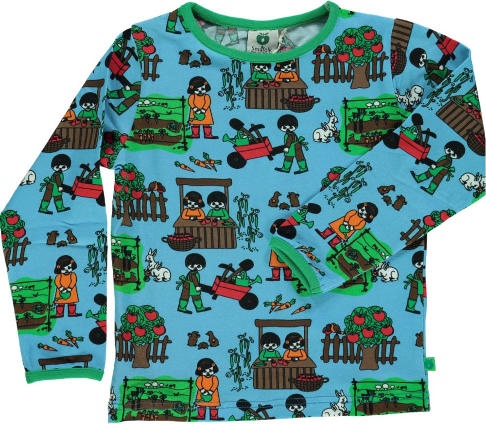 Long-sleeved top with garden