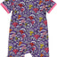 Short-sleeved full-body suit with fish print