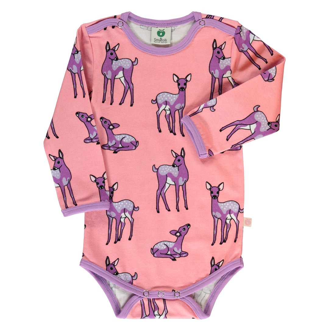 Long-sleeved bodysuit with deer