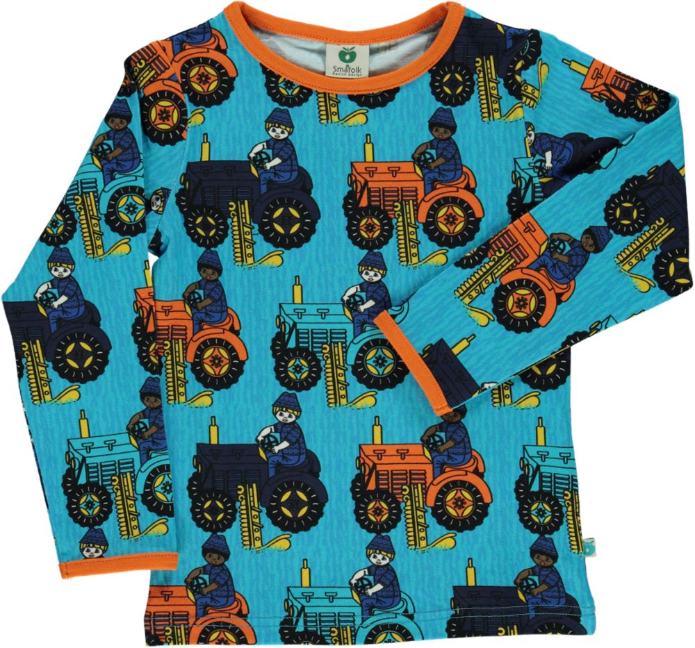 Long-sleeved tractor print top
