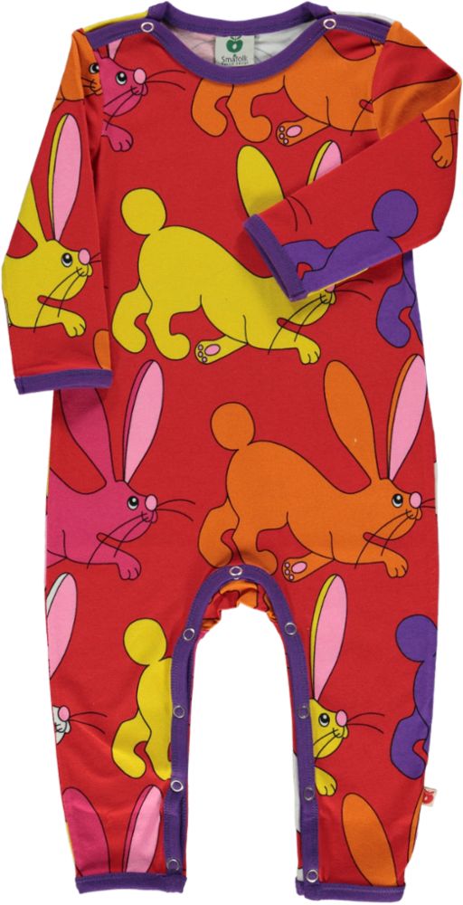 Long-sleeved all-in-one with rabbits