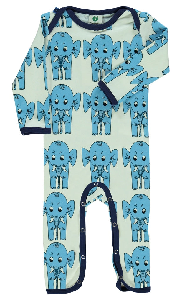 Long-sleeved jumpsuit with elephants