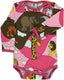 Long-sleeved bodysuit with zoo print