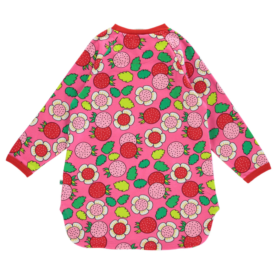 Sweatshirt dress with strawberries