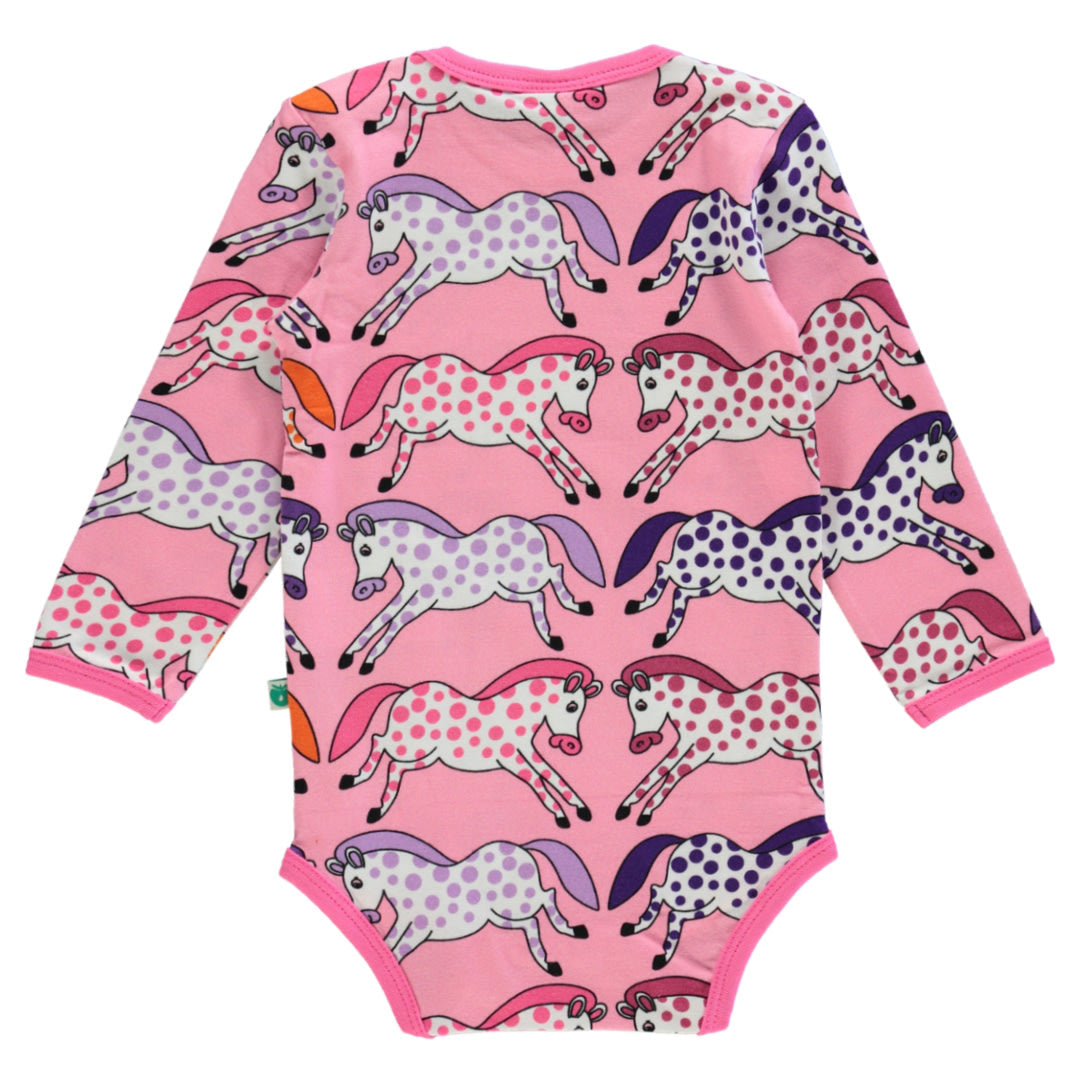 Long-sleeved bodysuit with horses