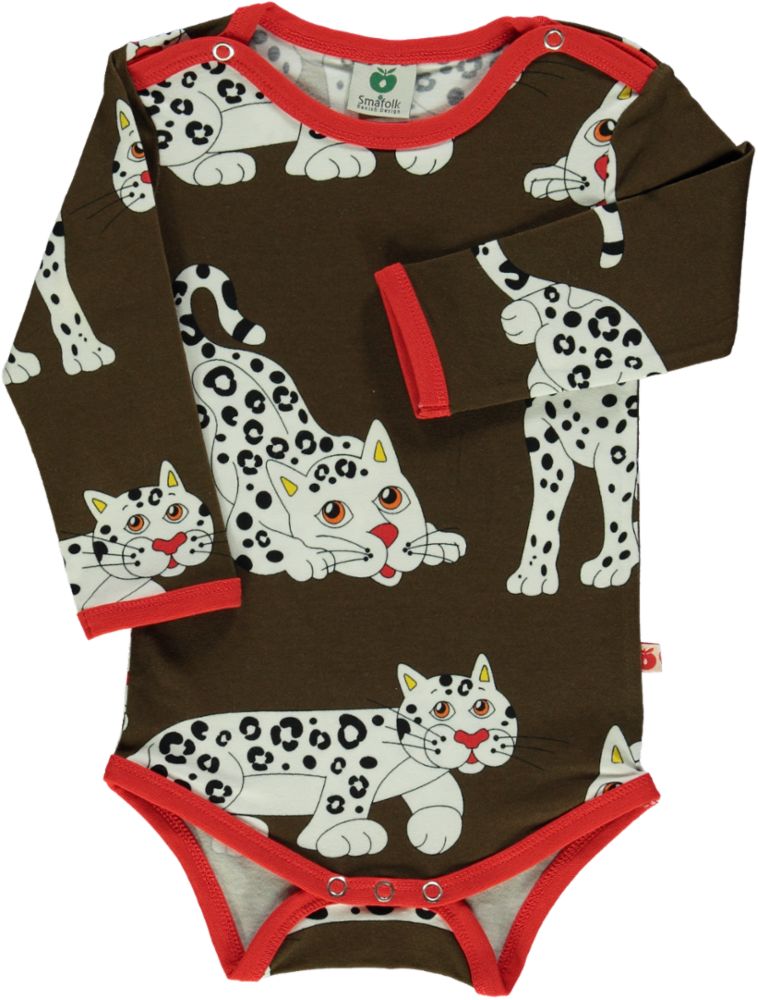 Long-sleeved body with snow leopard
