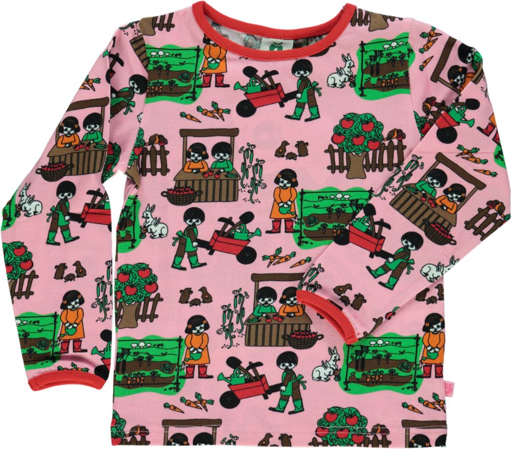 Long-sleeved top with garden