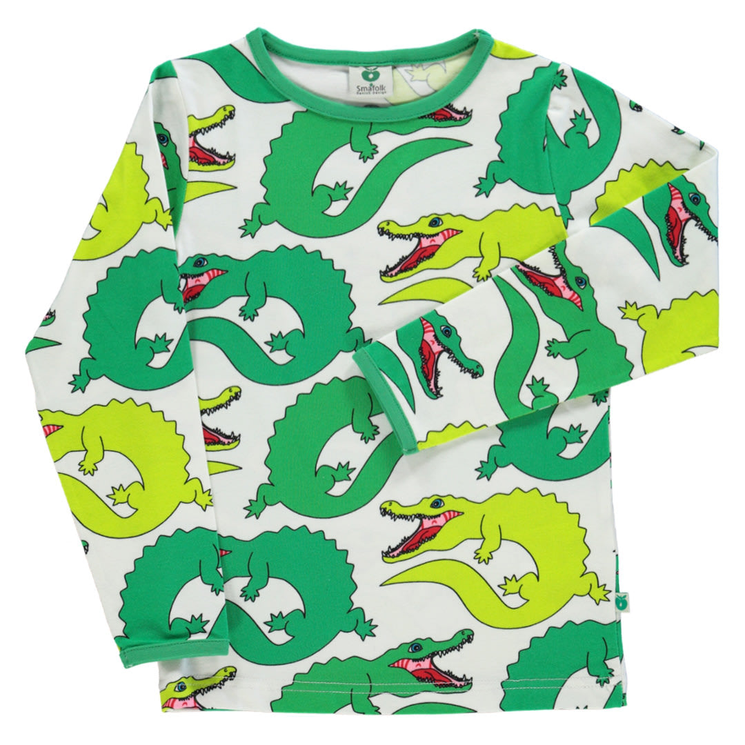 Long-sleeved shirt with crocodiles