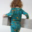Long-sleeved bodysuit with autumn leaves