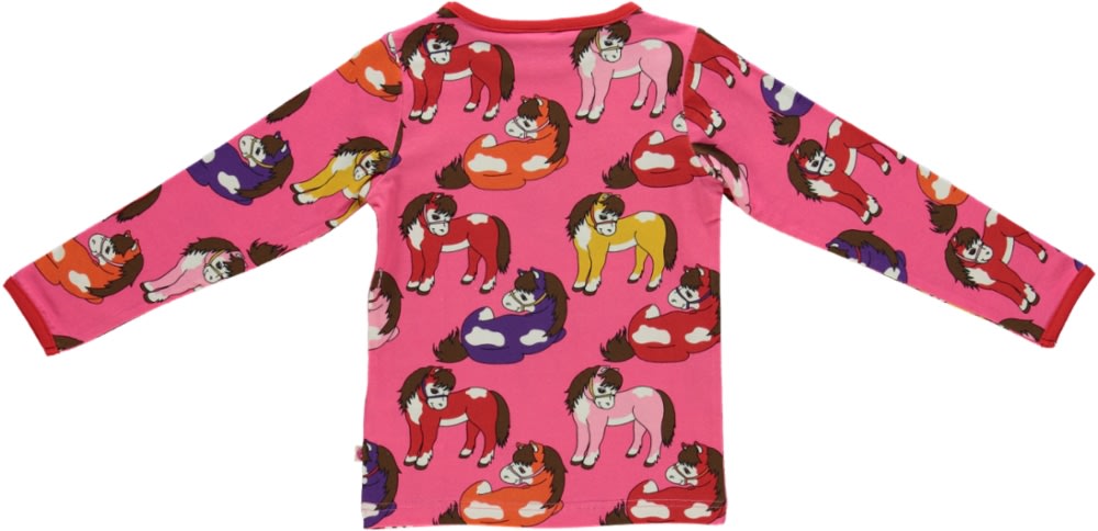 Long-sleeved blouse with horses