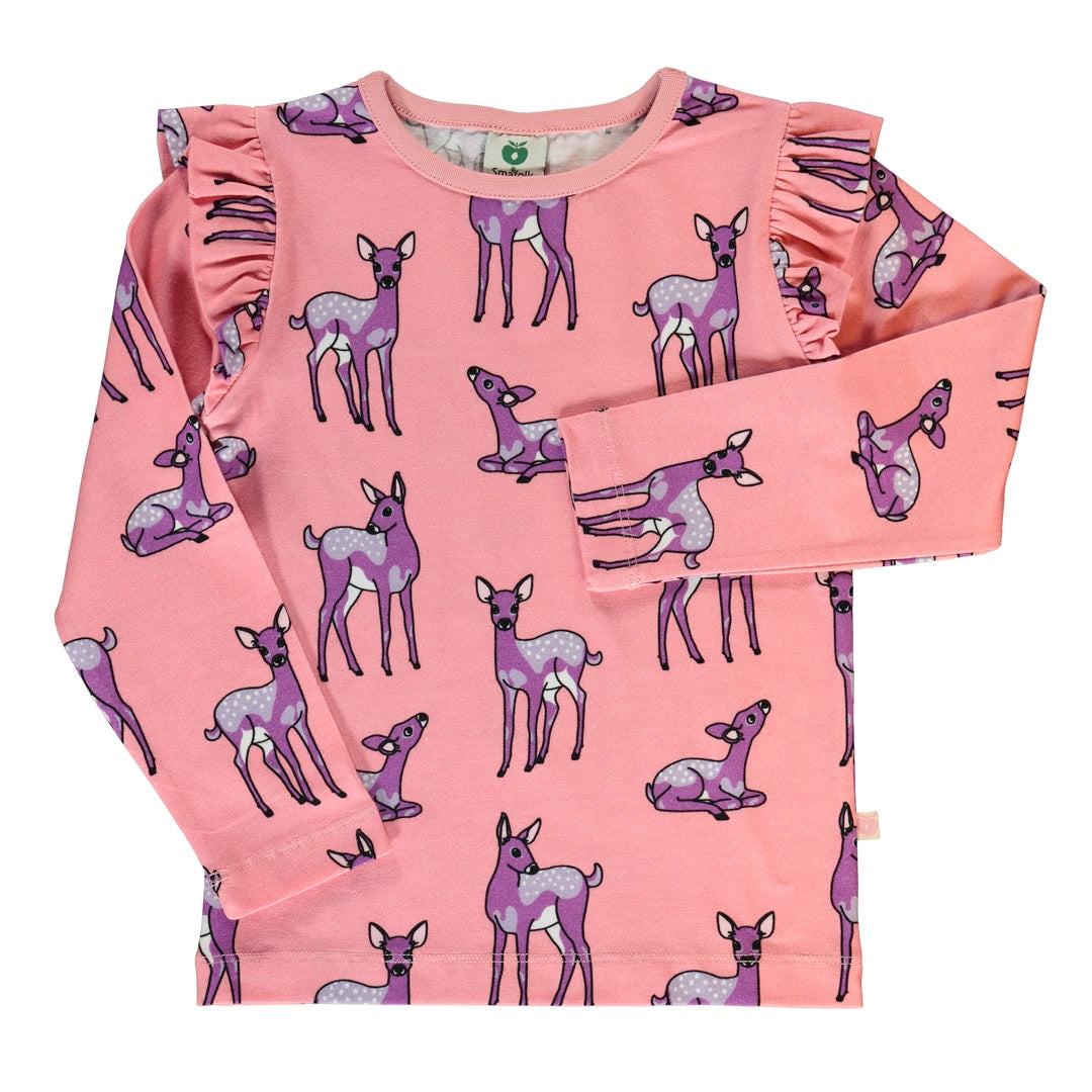 Long-sleeved blouse with deer
