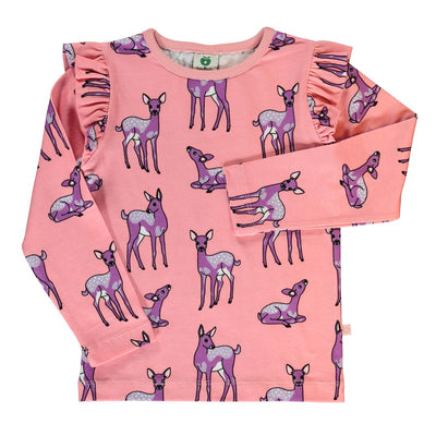 Long-sleeved blouse with deer