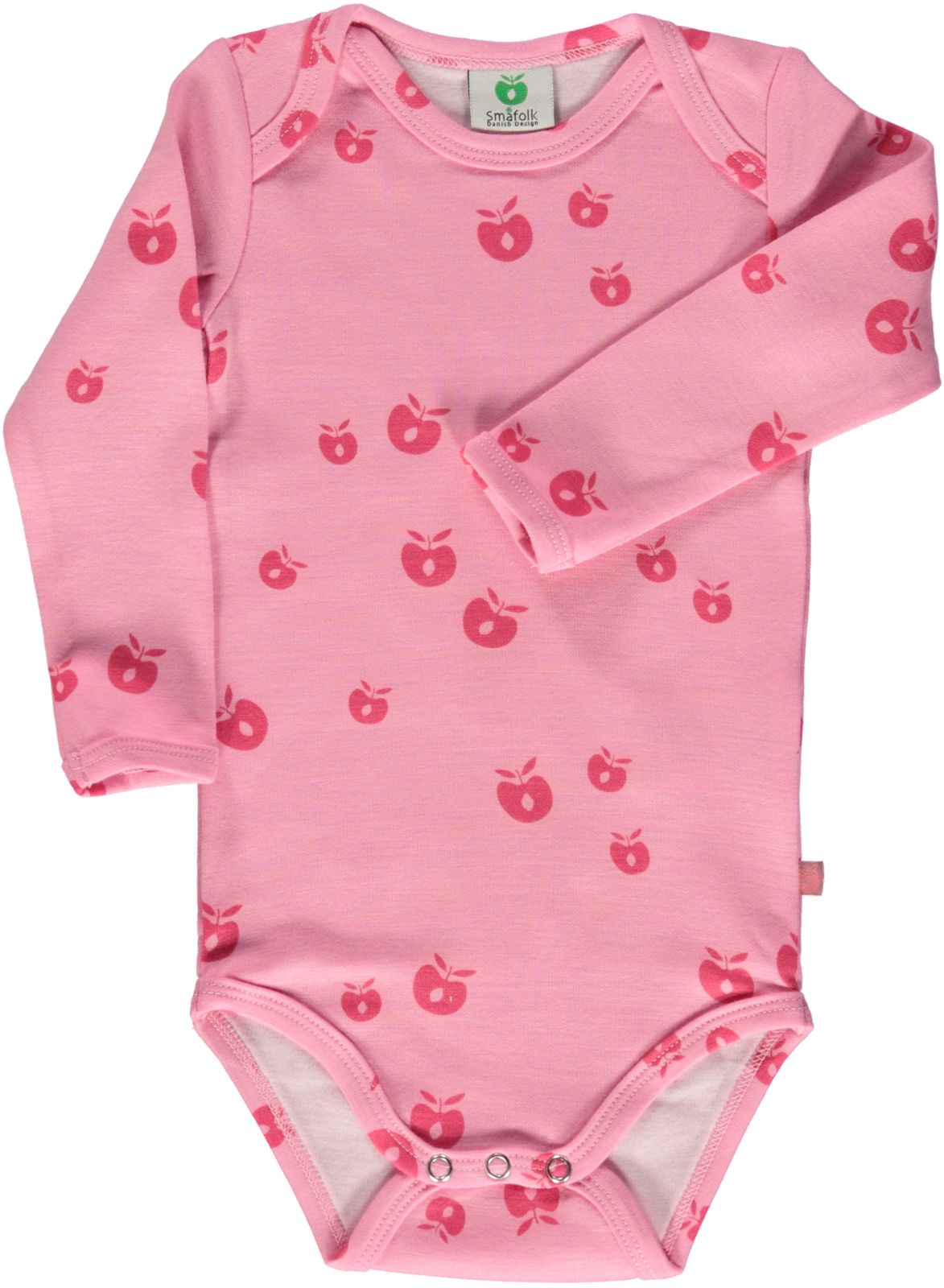 Long-sleeved wool blend bodysuit with apples