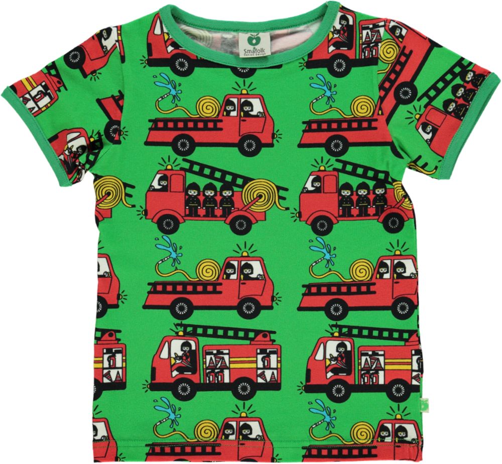 T-shirt with fire trucks