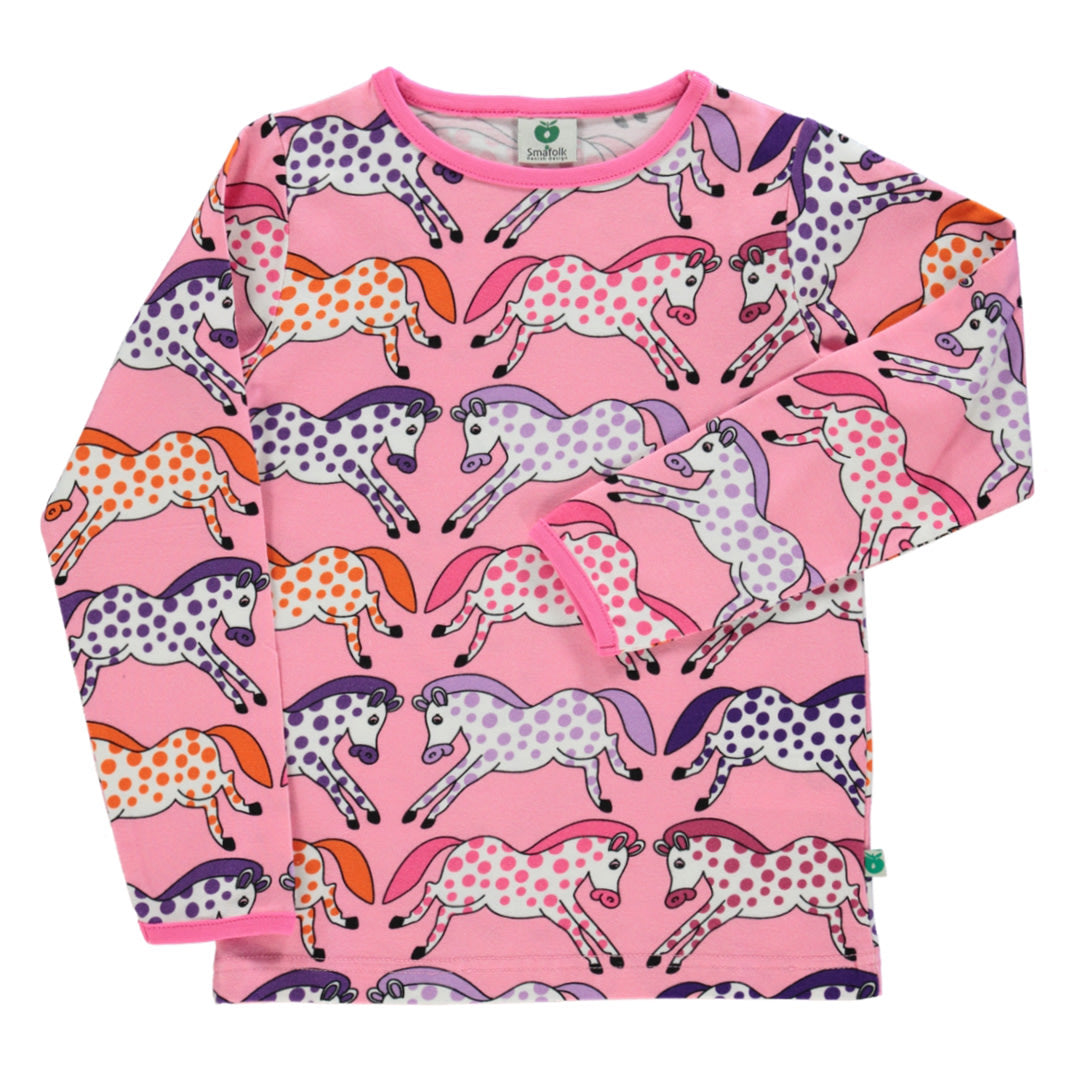 Long-sleeved blouse with horses