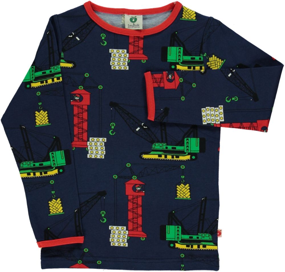 Long-sleeved t-shirt with crane print
