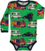 Long-sleeved bodysuit with emergency vehicles