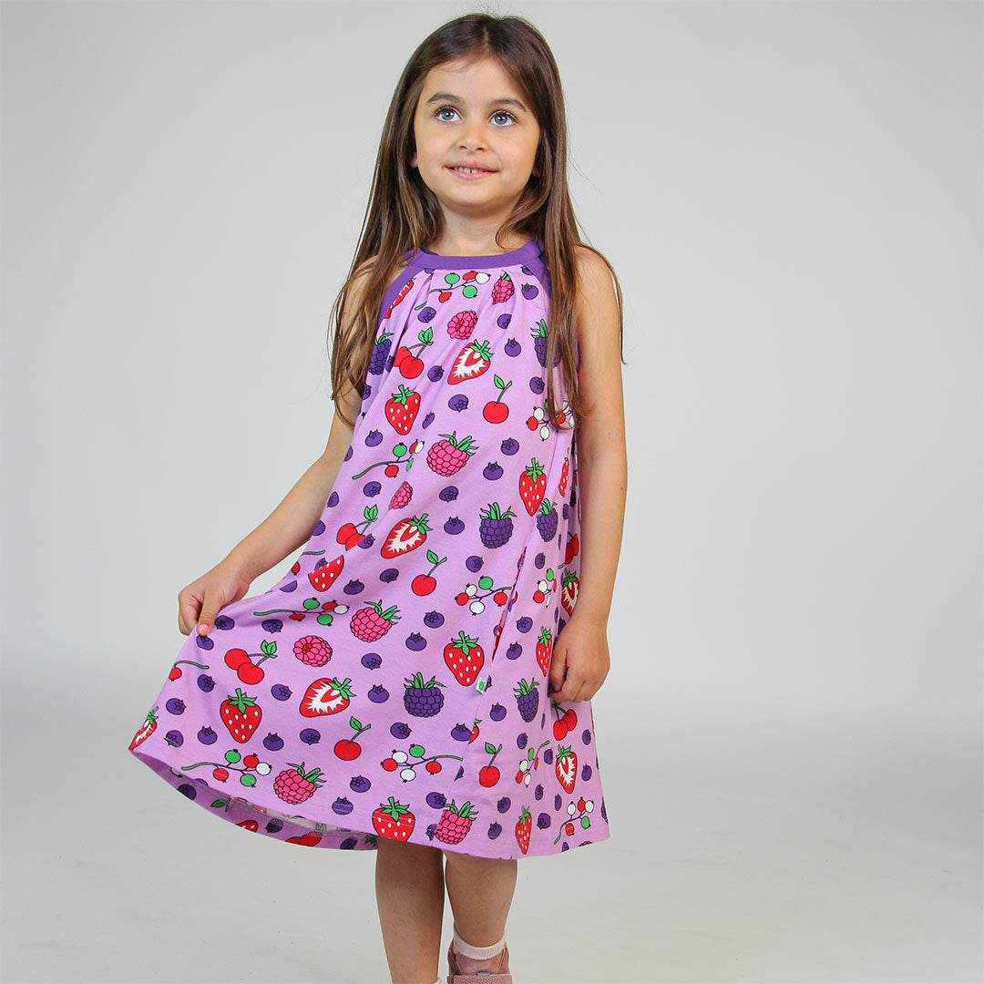 Sleeveless dress with berries