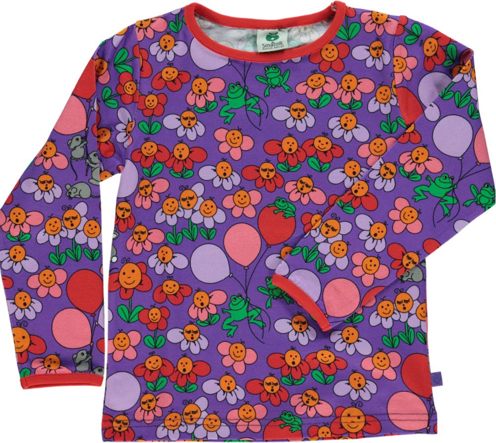 Long-sleeved t-shirt with flower