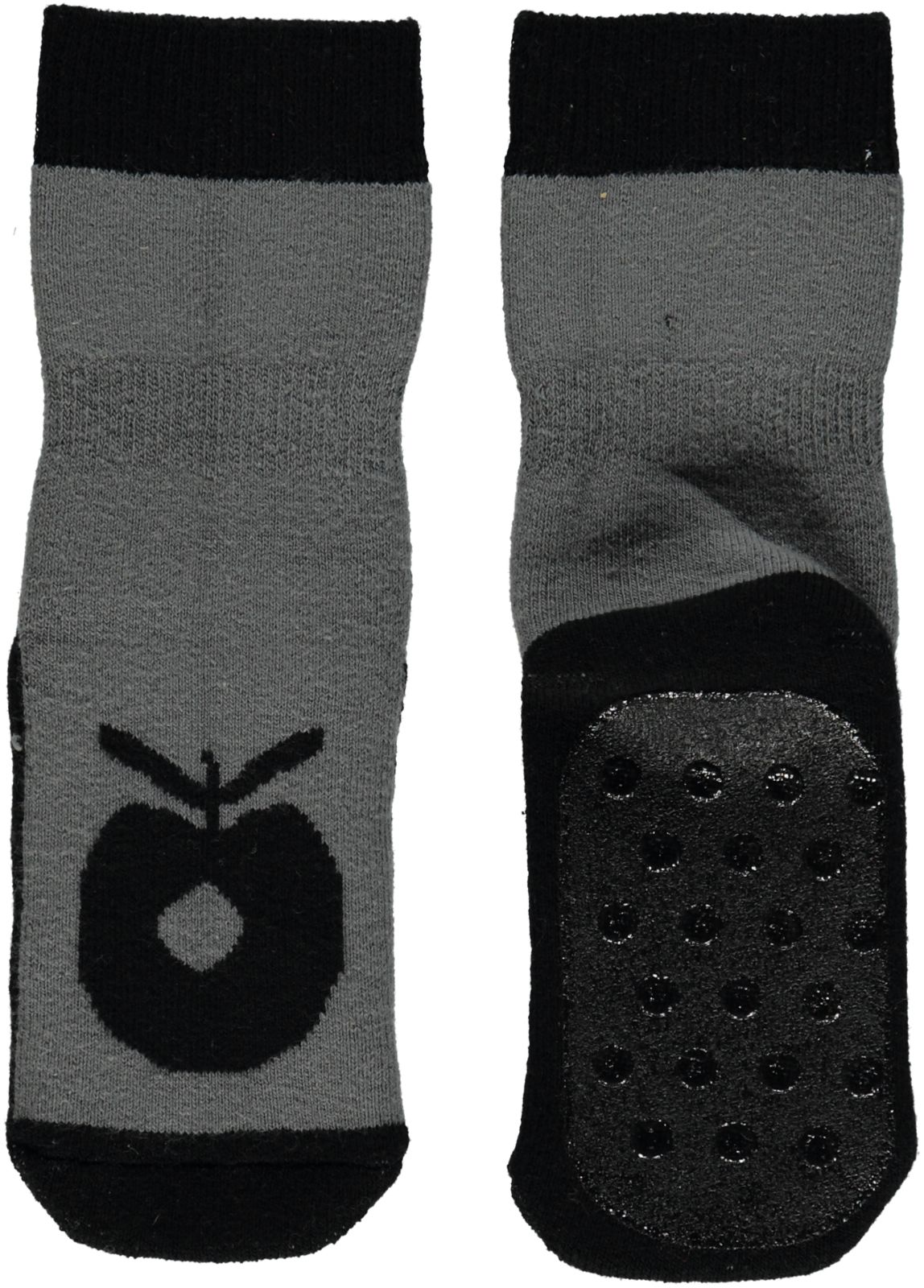 Non-slip ankle sock with a large apple