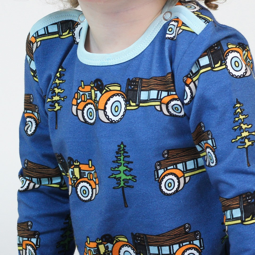 Long-sleeved all-in-one with tractor