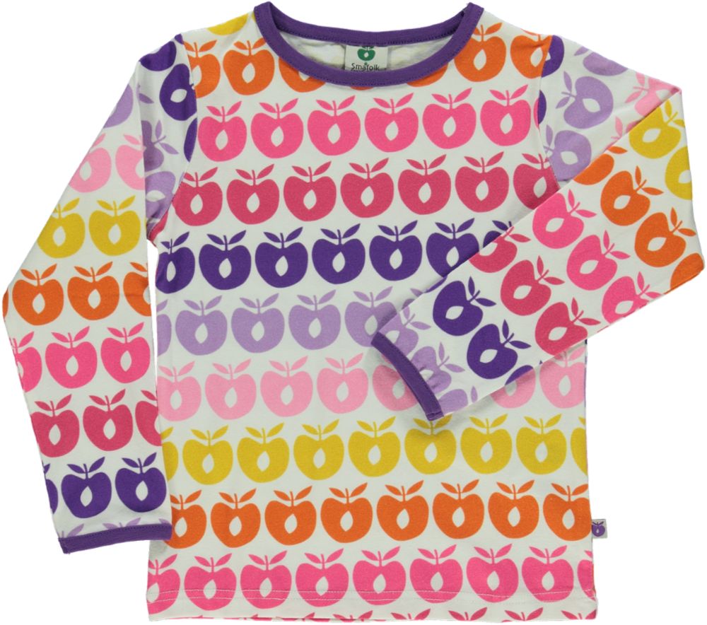 Long-sleeved blouse with apples
