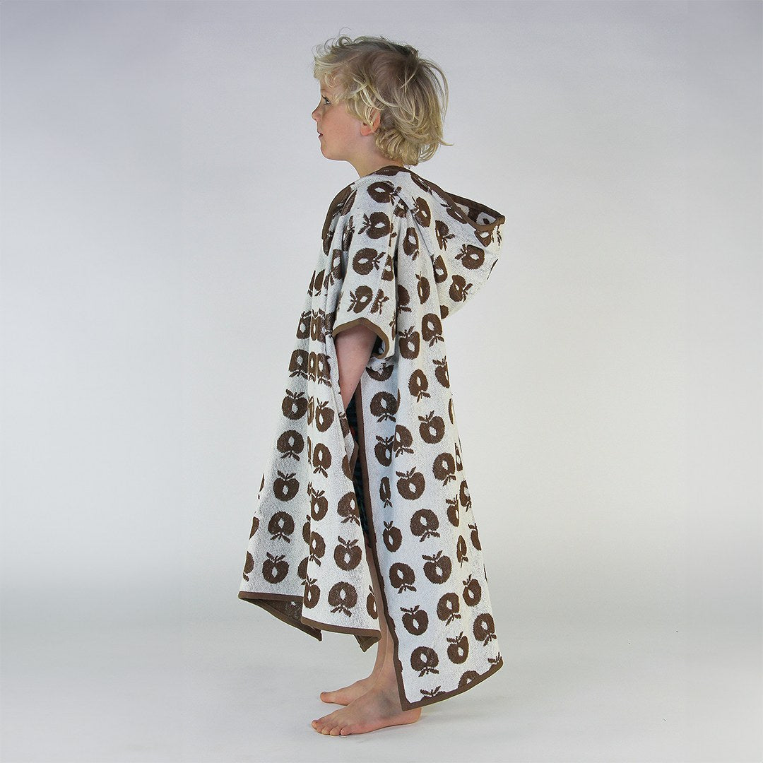 Badeponcho til børn med æbler 