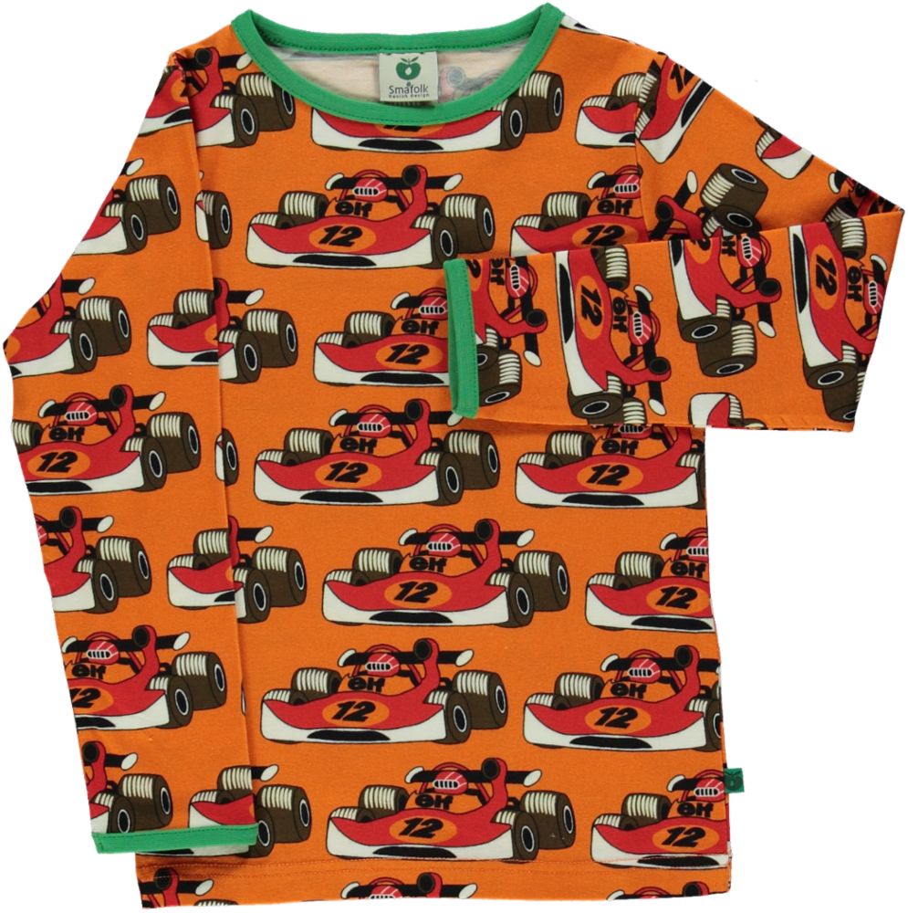 Long-sleeved top with race car
