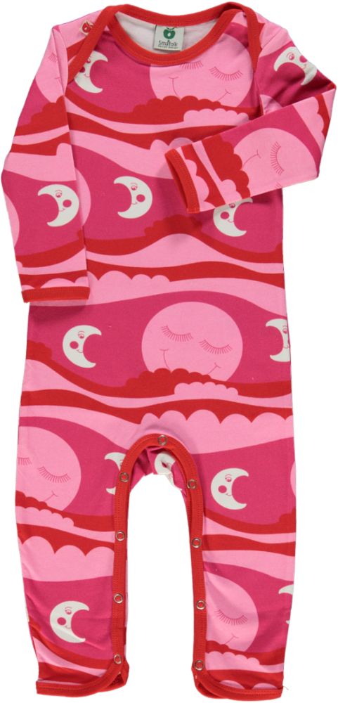 Long-sleeved all-in-one with sun and moon