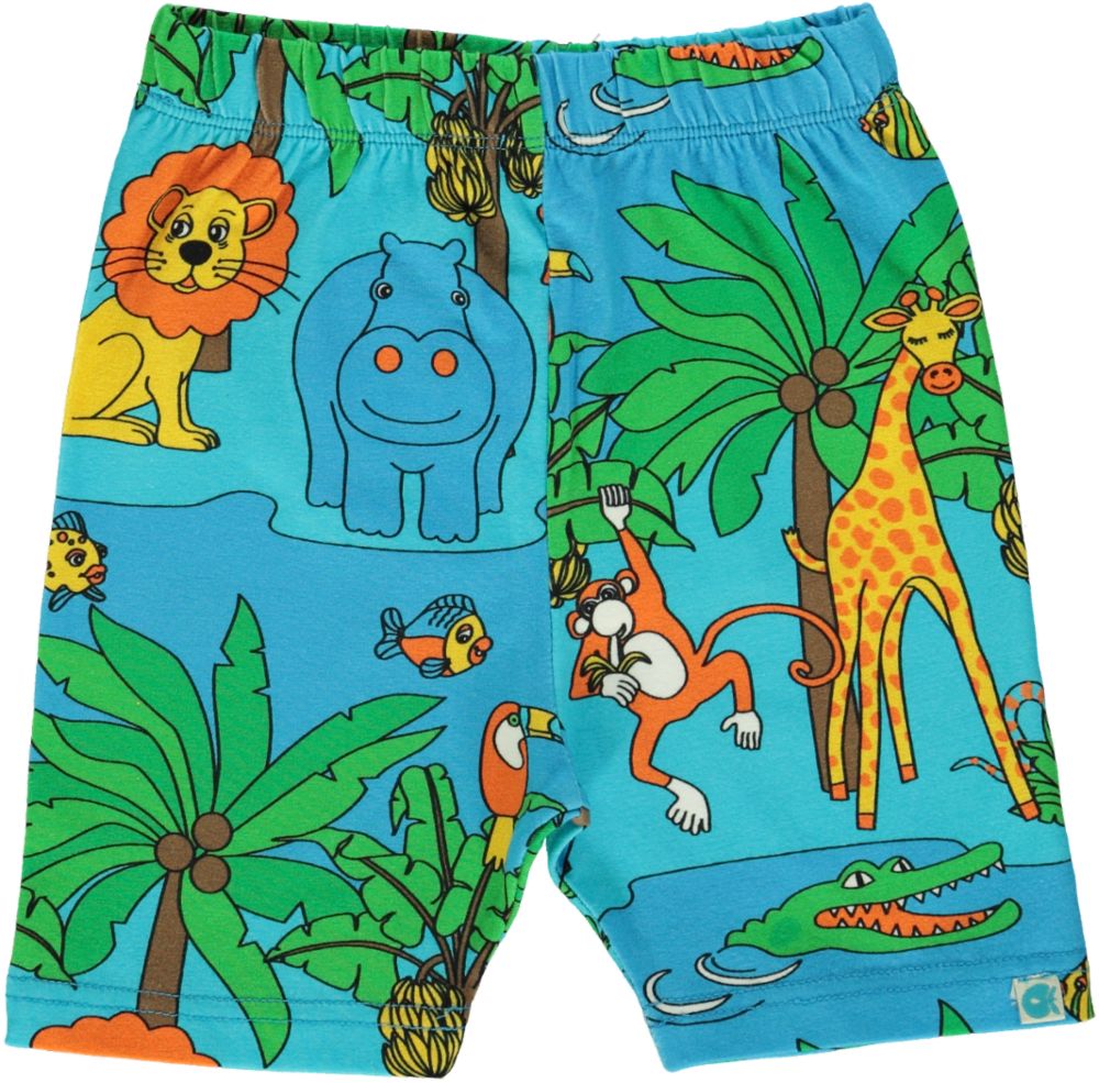 Legging shorts with jungle print