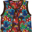 Reversible vest with retro mushrooms