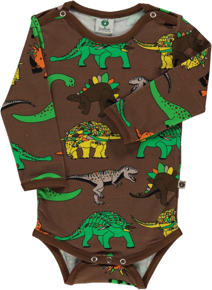 Long-sleeved dinosaur bodysuit