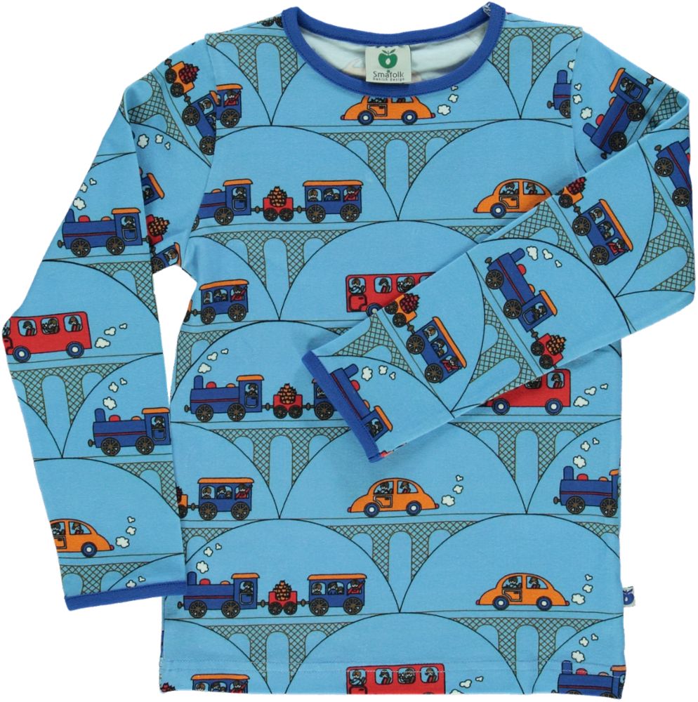 Long-sleeved t-shirt train print