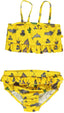 Kids' bikini with ruffles and ocean world print