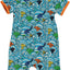 Short-sleeved full-body suit with fish print