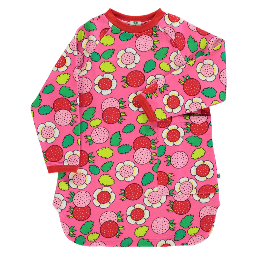 Sweatshirt dress with strawberries