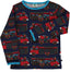 Long-sleeved blouse with fire trucks