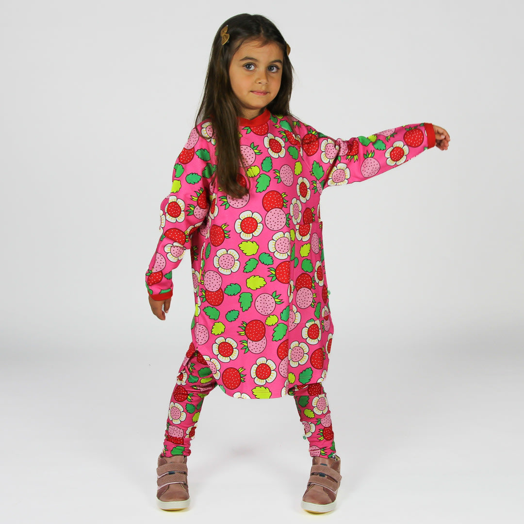 Sweatshirt dress with strawberries