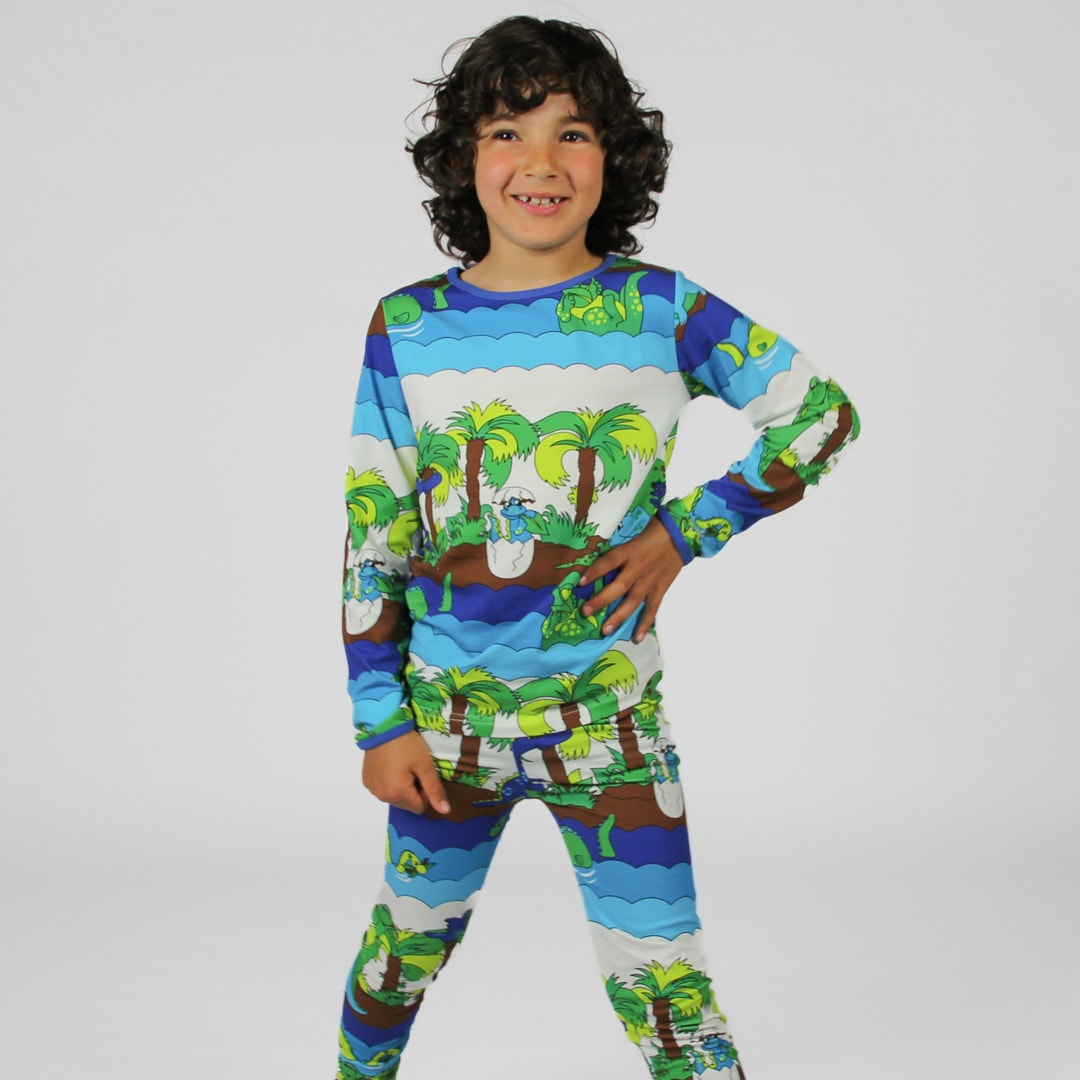Long-sleeved dinosaur blouse