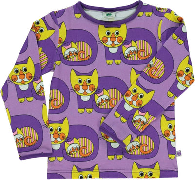 Long-sleeved blouse with cat