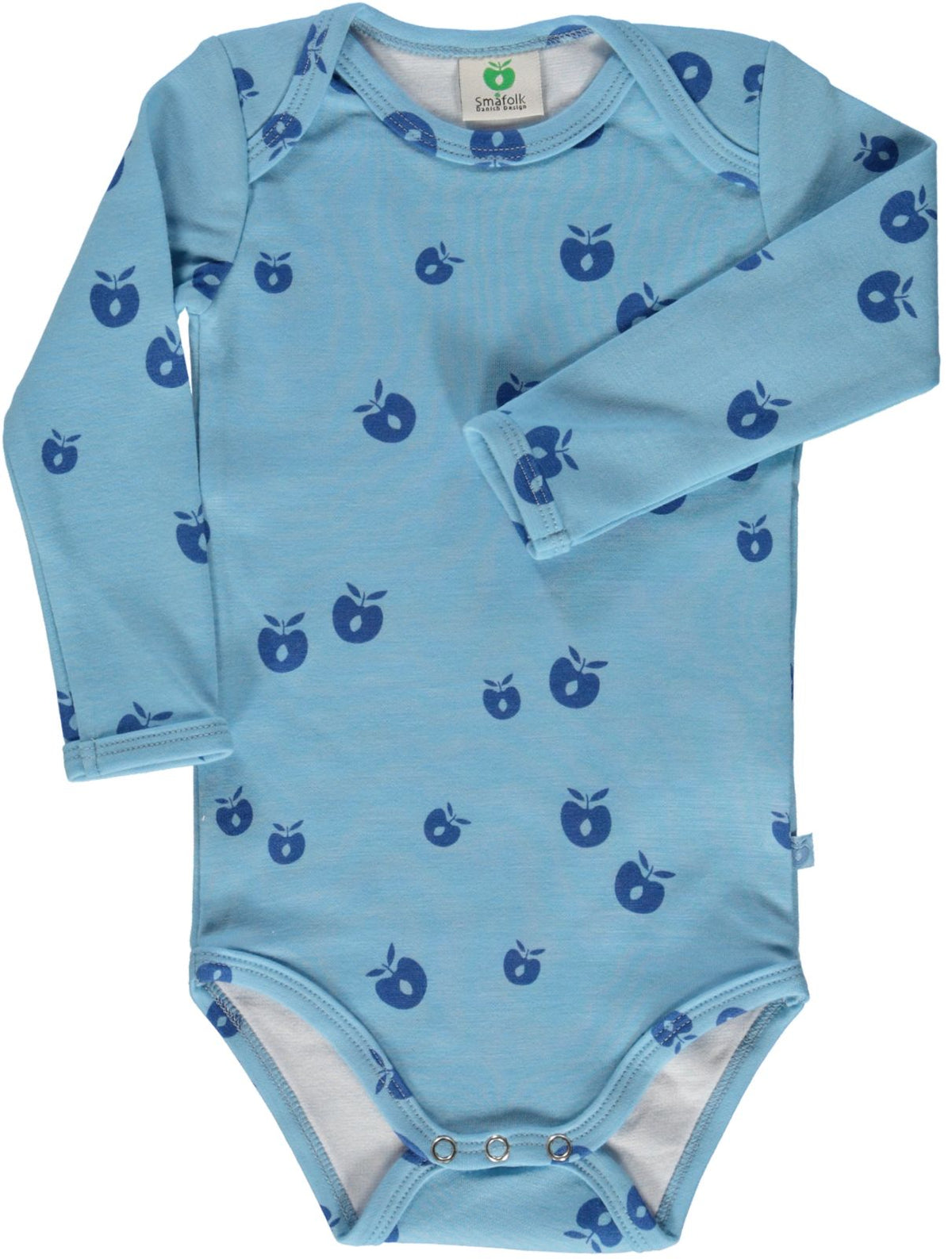 Long-sleeved wool blend bodysuit with apples